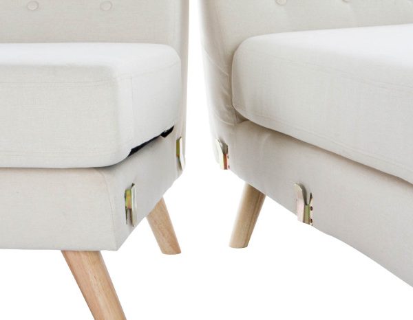 SOFA POLIESTER RUBBERWOOD 226X144X84 CHAISELONGUE
