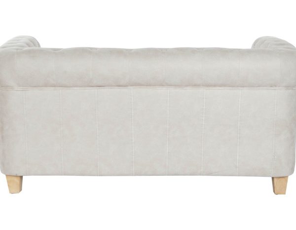 SOFA POLIESTER MADERA 151X80X70 CAPITONE BLANCO