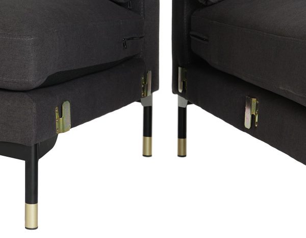SOFA METAL POLIESTER 250X160X85 CHAISELONGE GRIS