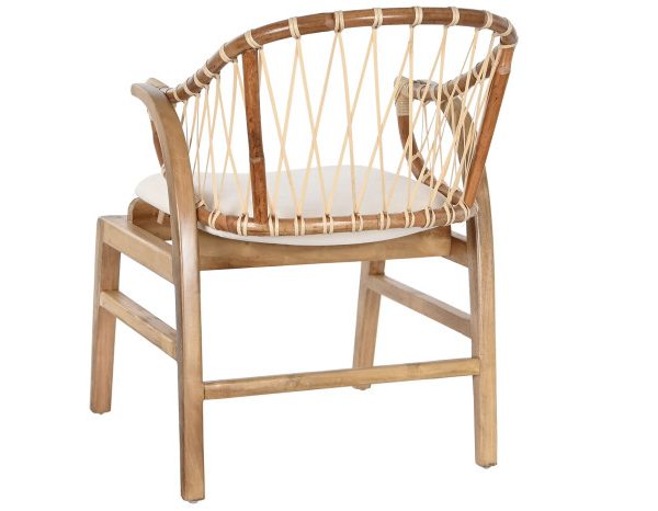SILLA CAOBA RATAN 57X65X79 CON COJIN NATURAL