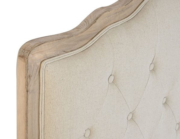 CABECERO CAMA LINO RUBBERWOOD 160X10X120 BEIGE