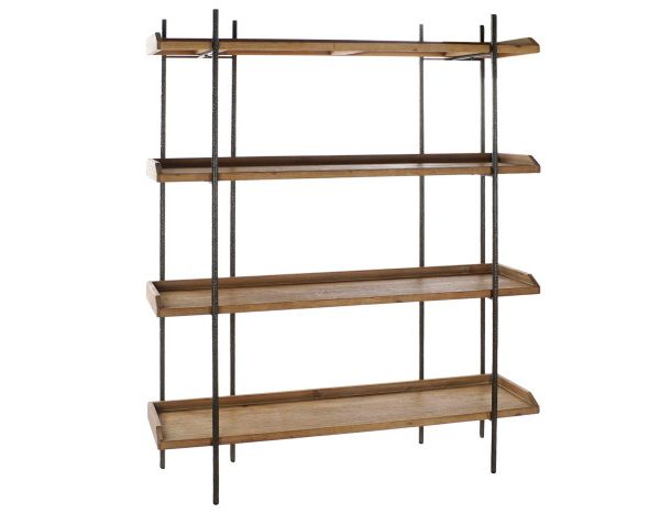 ESTANTERIA MADERA METAL 150X40X181 NATURAL MARRON