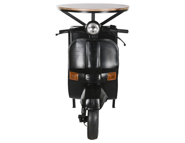 MESA HIERRO MANGO 116X72X110 MOTO DESGASTADO NEGRO