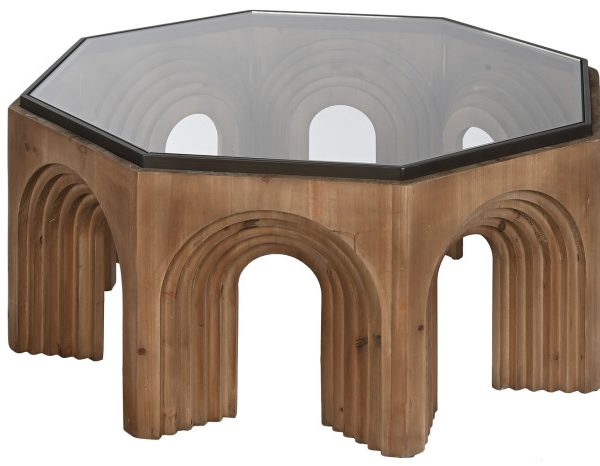 MESA CENTRO ABETO CRISTAL 99X99X46 ARCO MARRON