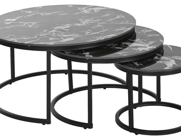 MESITA AUXILIAR SET 3 CERAMICA METAL 80X80X1 31,50
