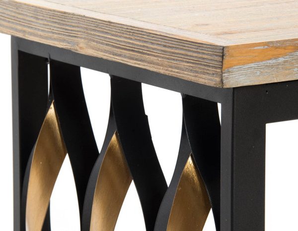 MESITA AUXILIAR SET 2 MADERA 64X34X65 INDUSTRIAL