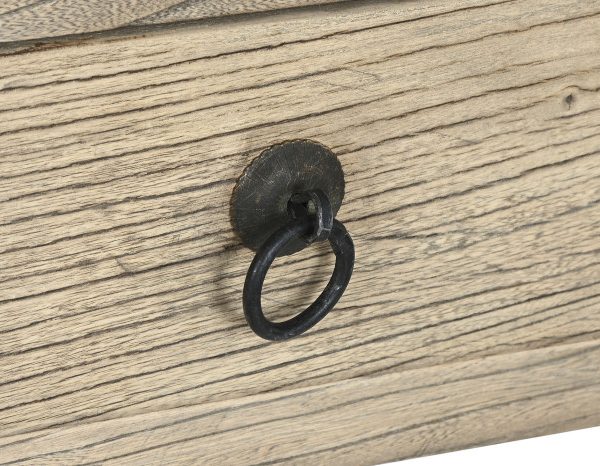 CONSOLA OLMO MACIZO 178X38X85 4 CAJ NATURAL