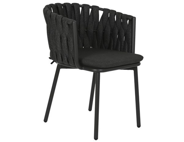 SILLA ALUMINIO CUERDA 57X56X72 CON COJIN GRIS