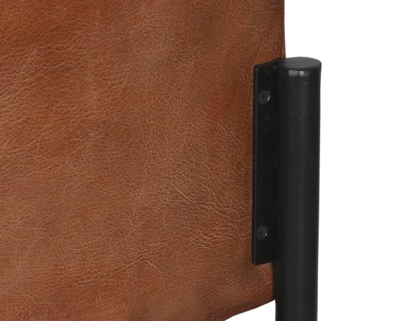 SILLA METAL PIEL 47X50X88 MARRON
