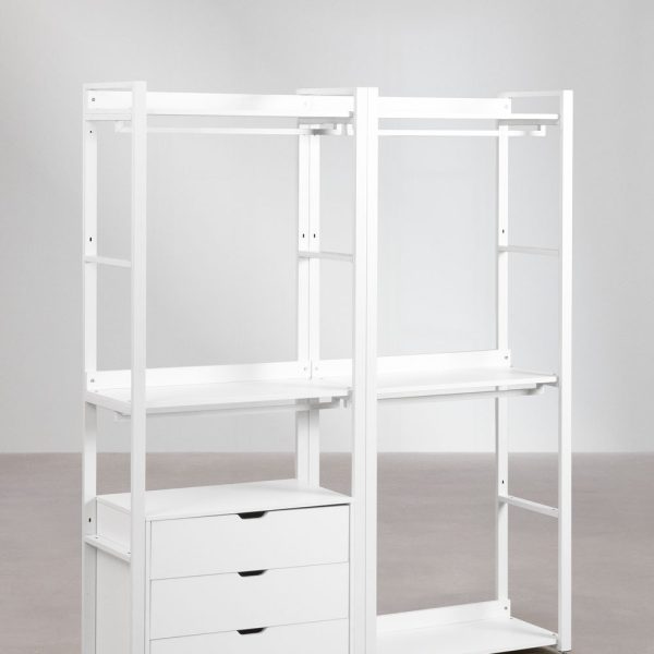 Armario Modular Abierto de 2 Piezas con Cajones en Acero y Madera Ariaster
