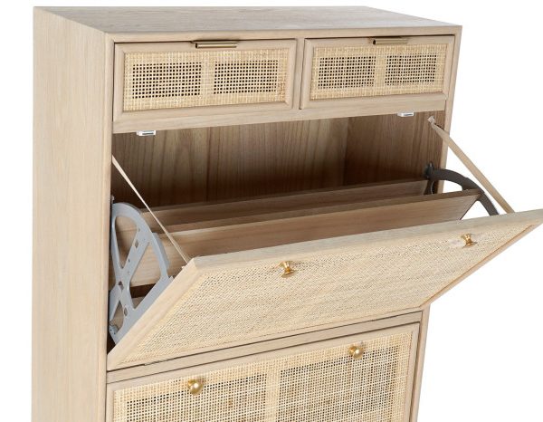 ZAPATERO PAULOWNIA MDF 70X32X120 REJILLA NATURAL