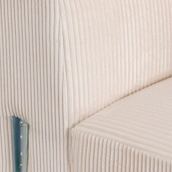 Sofá modular esquinero izquierdo de 2 piezas con reposabrazos alto y puff (↔︎285 cm) Bruna