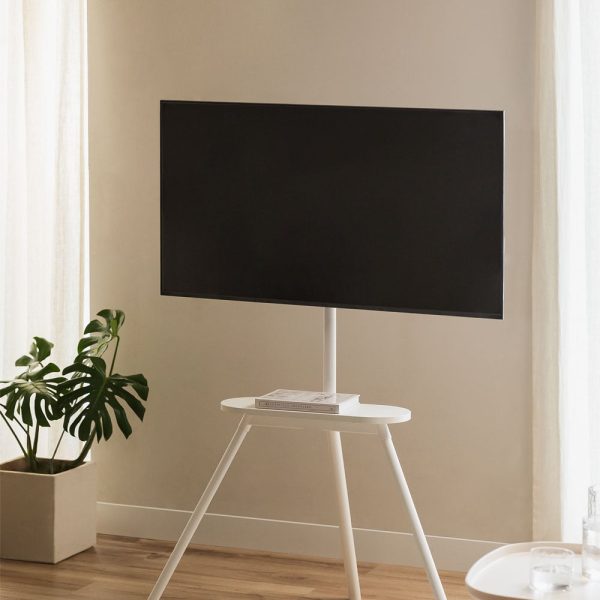 Soporte de Pie Trípode para TV en Acero y Madera Franzier