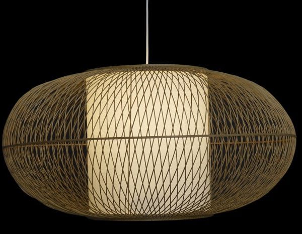 LAMPARA TECHO BAMBU 83X83X40 NATURAL