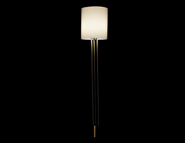 LAMPARA PIE METAL LINO 33X33X165 DORADO