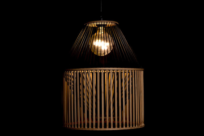 LAMPARA TECHO BAMBU 43X43X53 NATURAL MARRON - Imagen 1