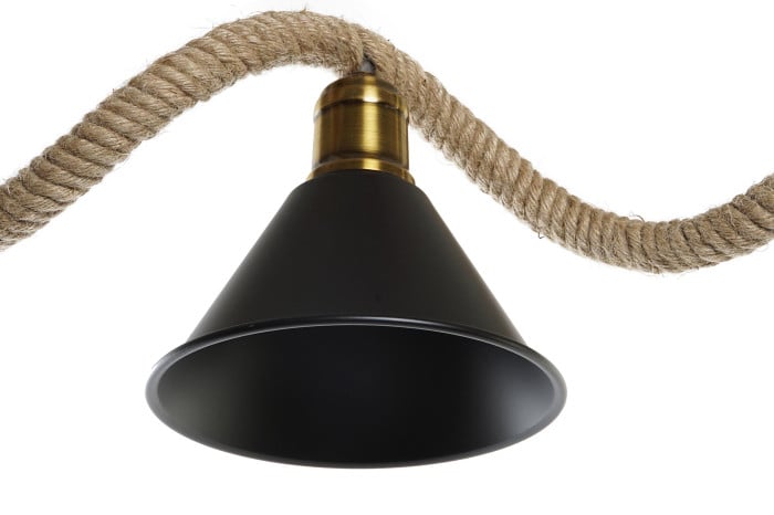 LAMPARA TECHO METAL CUERDA 85X18X20 3 BOMBILLAS - Imagen 1