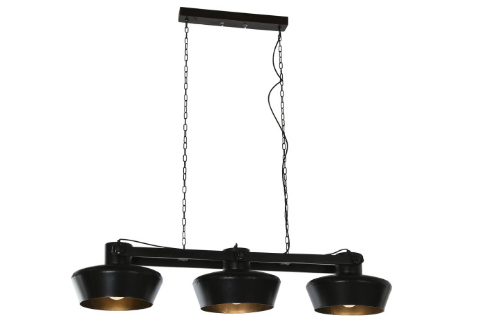 LAMPARA TECHO HIERRO MANGO 126X36X27 3 FOCOS NEGRO - Imagen 1