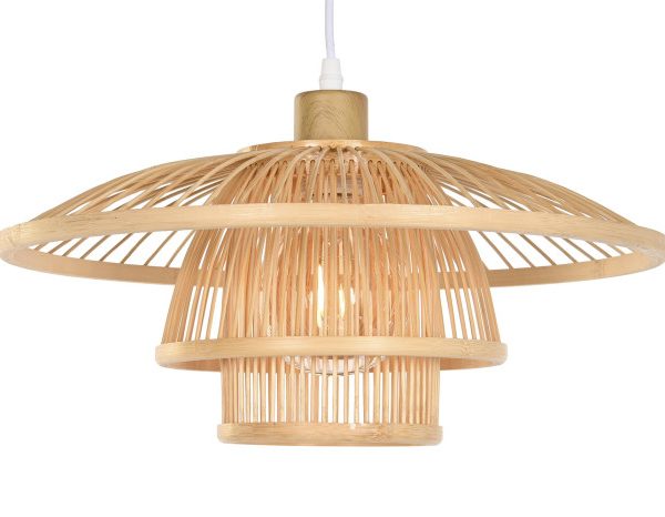 LAMPARA TECHO BAMBU 40X40X17 E27 NATURAL NATURAL