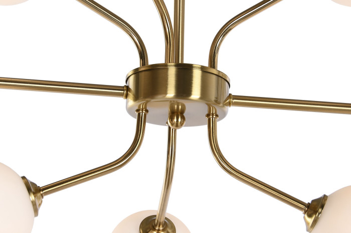 LAMPARA TECHO METAL CRISTAL 110X38X38 BOLAS DORADO - Imagen 1