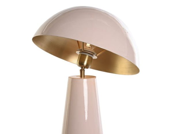 LAMPARA SOBREMESA HIERRO 31X31X70 SETA LACADO ROSA