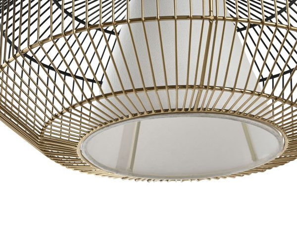 LAMPARA TECHO HIERRO ALGODON 42X42X23 NEGRO