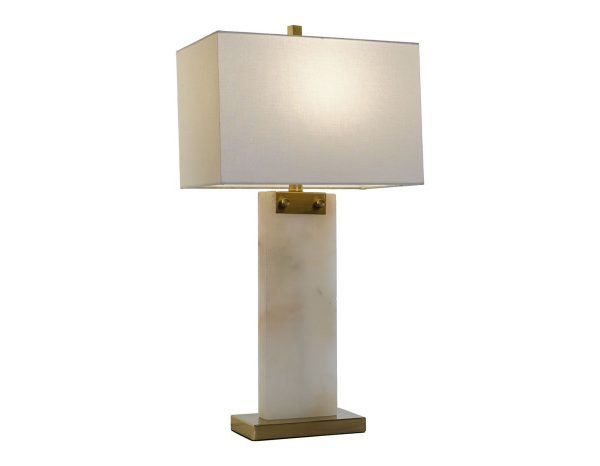 LAMPARA SOBREMESA MARMOL METAL 38X25X76 BLANCO