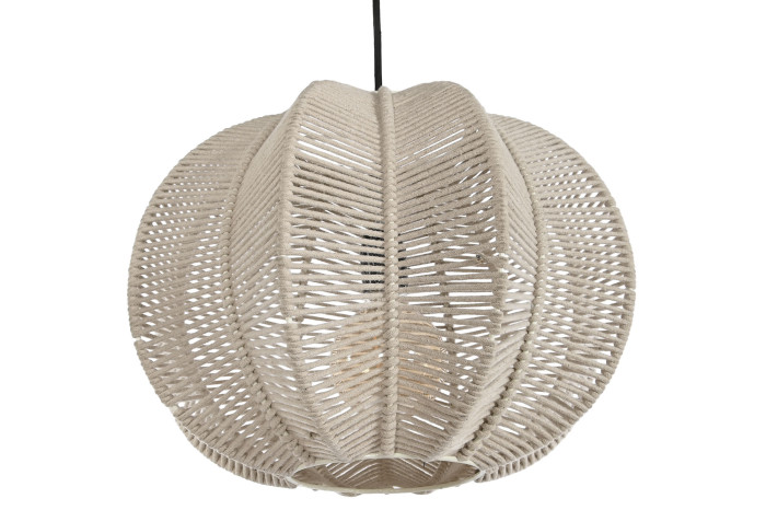 LAMPARA TECHO ALGODON 40X40X35 BEIGE - Imagen 1