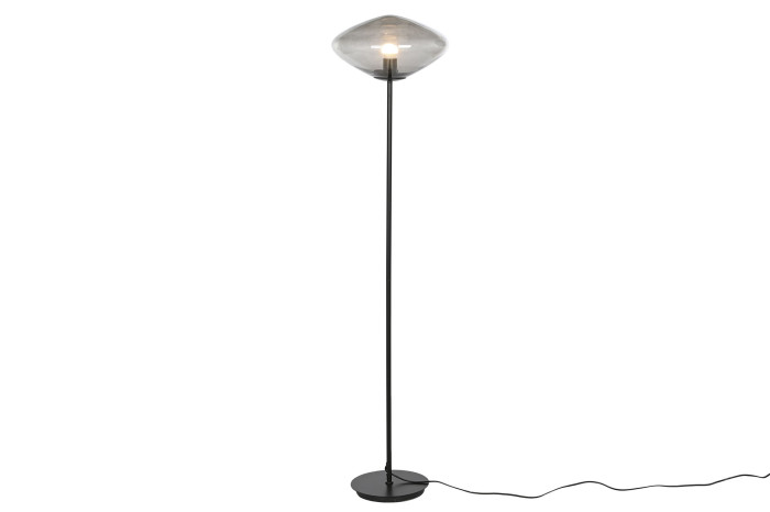 LAMPARA PIE CRISTAL METAL 39X39X150 GRIS - Imagen 1