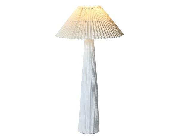 LAMPARA PIE CERAMICA POLIESTER 54X54X102 RUGOSO