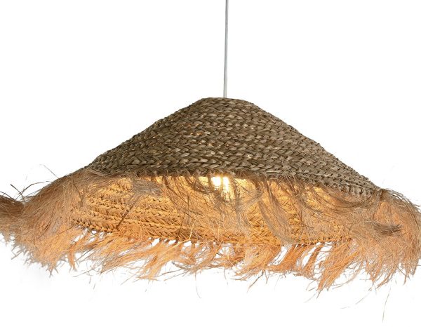 LAMPARA TECHO FIBRA SEAGRASS 70X70X25 NATURAL