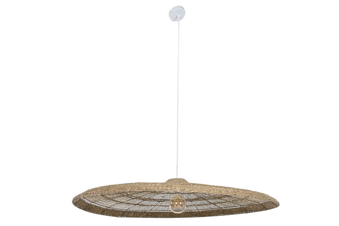 LAMPARA TECHO SEAGRASS METAL 110X110X15 NATURAL - Imagen 1