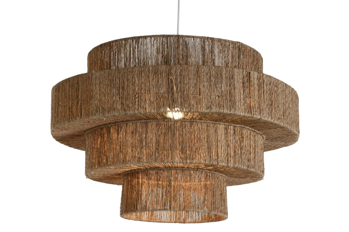 LAMPARA TECHO YUTE METAL 70X70X47 NATURAL MARRON - Imagen 1