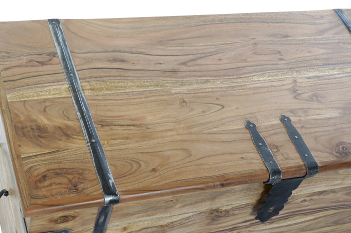 BAUL MADERA MACIZA ACACIA 100X45X40 25,00 NATURAL - Imagen 1