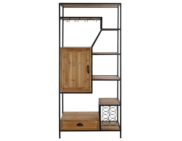 ESTANTERIA ABETO HIERRO 80X40X180,5 BOTELLERO