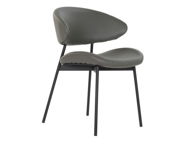 SILLA PU METAL 57X57X77 GRIS