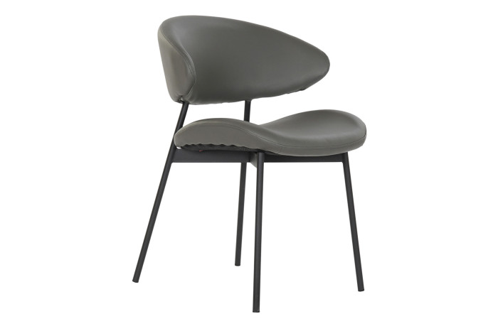 SILLA PU METAL 57X57X77 GRIS - Imagen 1