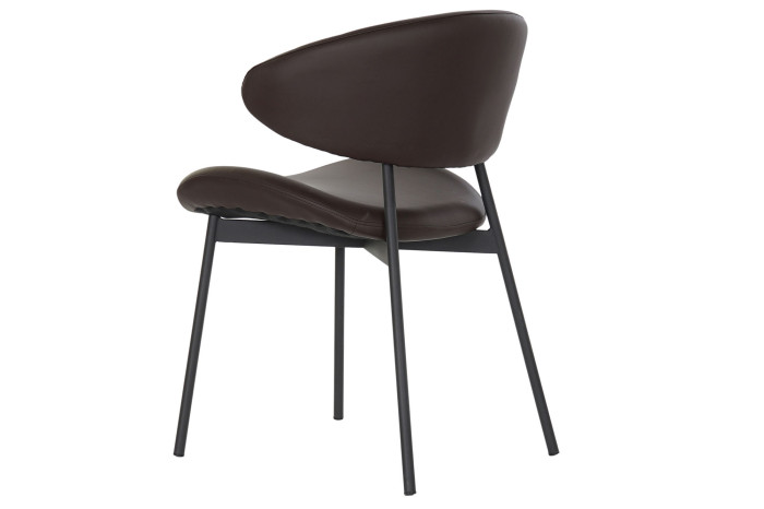 SILLA PU METAL 57X57X77 MARRON - Imagen 1