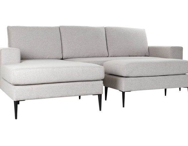 SOFA POLIESTER METAL 240X160X88 CHAISELONGUE GRIS
