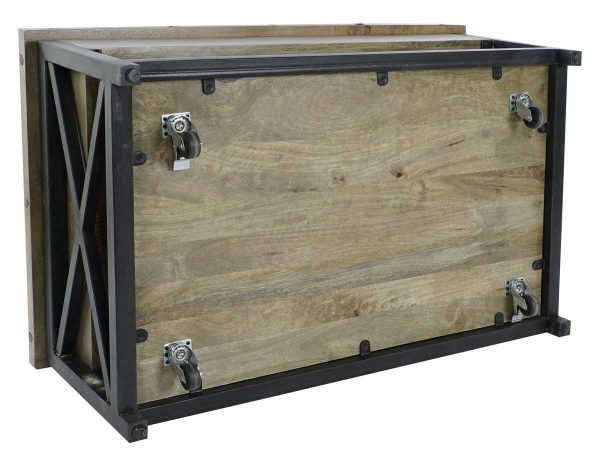 MESA CENTRO MANGO METAL 116X74X44 48,50 RUEDAS