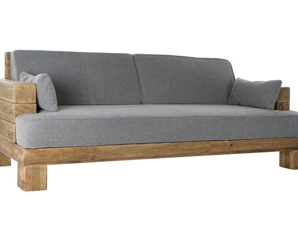 SOFA MADERA RECICLADA POLIESTER 224X95X82 GRIS