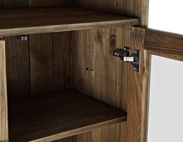 ESTANTERIA MADERA RECICLADA CRISTAL 90X40X160