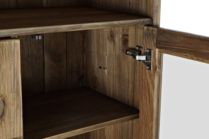 ESTANTERIA MADERA RECICLADA CRISTAL 90X40X160 - Imagen 1