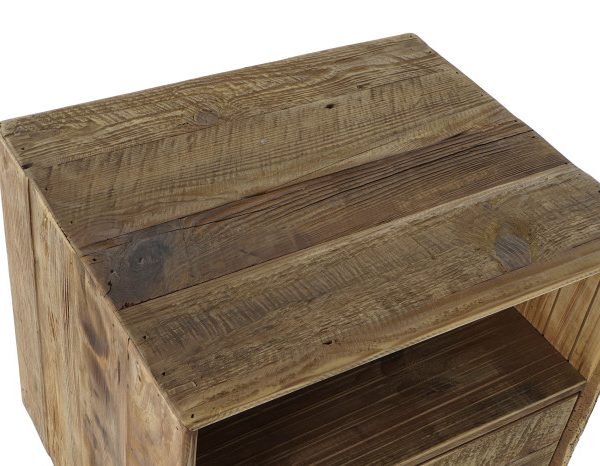 MESITA DE NOCHE MADERA RECICLADA 55X45X62 NATURAL