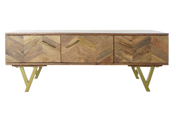 MESA CENTRO MANGO METAL 120X60,5X46 NATURAL - Imagen 1