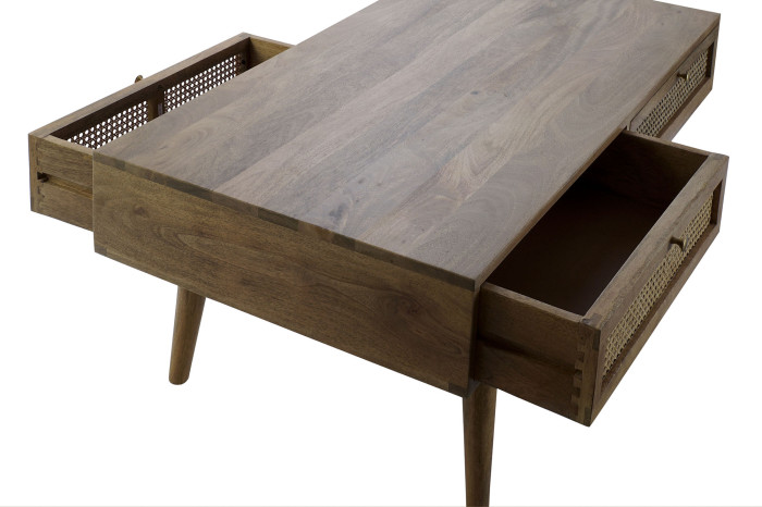 MESA CENTRO MANGO RATAN 115X60X46 REJILLA NATURAL - Imagen 1