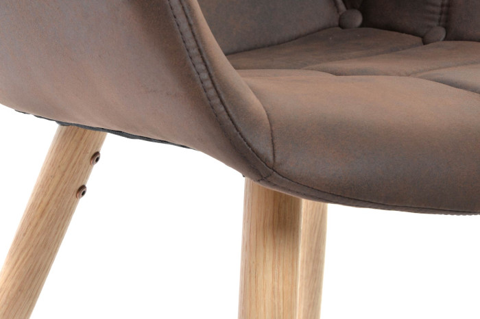 SILLA PU HAYA 60X62X81 MARRON OSCURO - Imagen 1