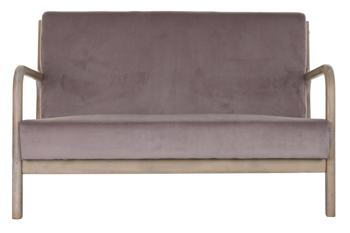 SOFA POLIESTER RUBBERWOOD 122X85X74 2 PLAZAS ROSA - Imagen 1