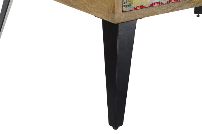 MESA CENTRO MANGO METAL 110X70X46 MARRON - Imagen 1
