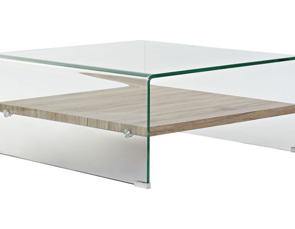 MESA CENTRO CRISTAL TEMPLADO MDF 80X80X35